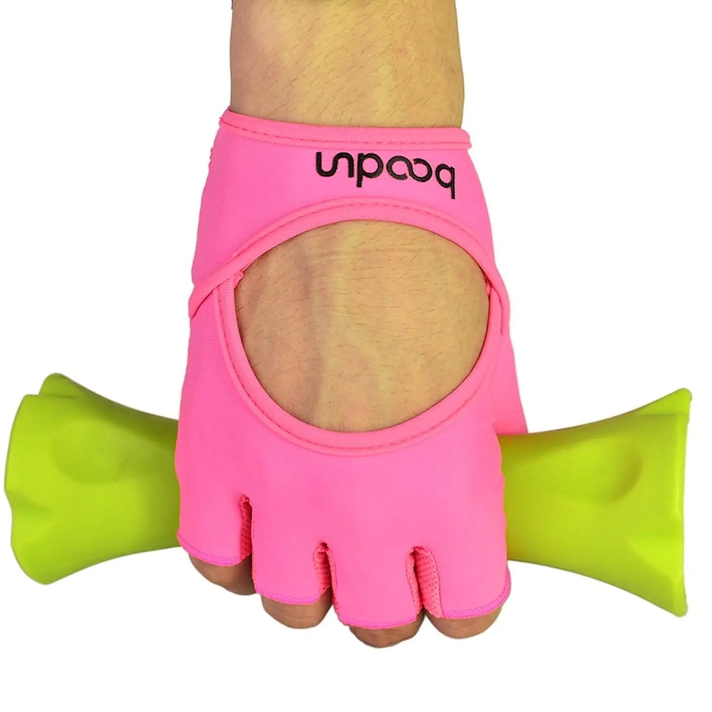 Anser 7150282 Woman Half Finger Girl Short Fingerless Gloves for Indoor Yoga Gym Fitness Body Building Training (Pink ML)