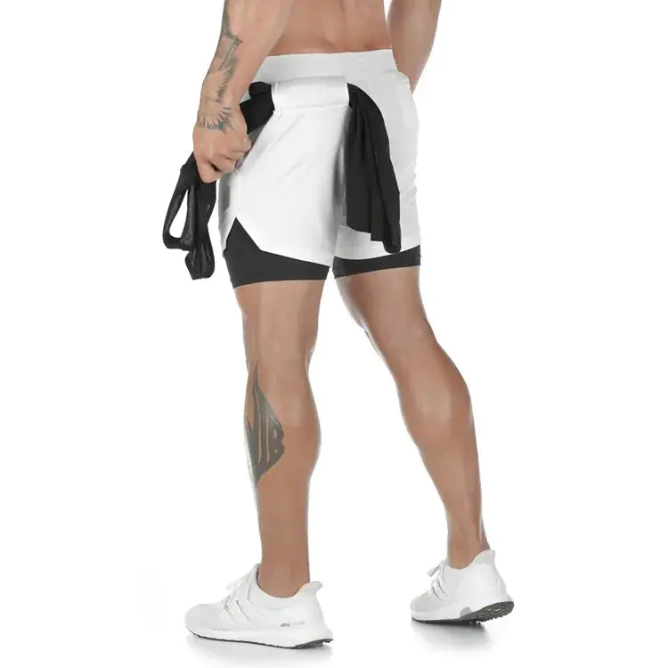 Anime Running Shorts Men Fitness Gym Training 2 in 1 Sports Shorts