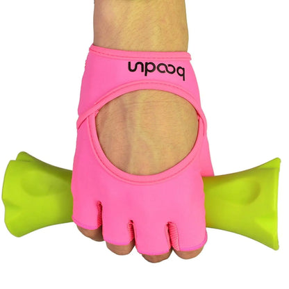 Anser 7150282 Woman Half Finger Girl Short Fingerless Gloves for Indoor Yoga Gym Fitness Body Building Training (Pink ML)